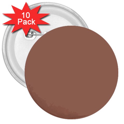 Mocha Mousse Hex Code #a47864 3  Buttons (10 pack)  from ArtsNow.com Front
