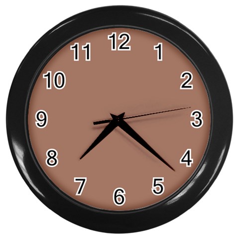 Mocha Mousse Hex Code #a47864 Wall Clock (Black) from ArtsNow.com Front