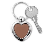 Mocha Mousse Hex Code #a47864 Key Chain (Heart)