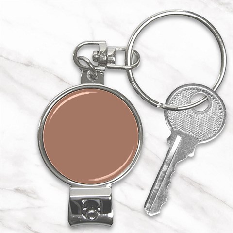 Mocha Mousse Hex Code #a47864 Nail Clippers Key Chain from ArtsNow.com Front