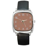 Mocha Mousse Hex Code #a47864 Square Metal Watch