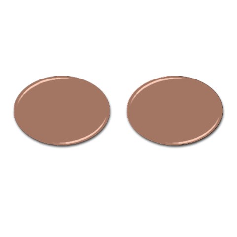 Mocha Mousse Hex Code #a47864 Cufflinks (Oval) from ArtsNow.com Front(Pair)