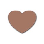 Mocha Mousse Hex Code #a47864 Rubber Coaster (Heart)