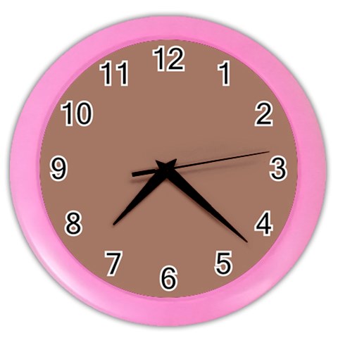 Mocha Mousse Hex Code #a47864 Color Wall Clock from ArtsNow.com Front