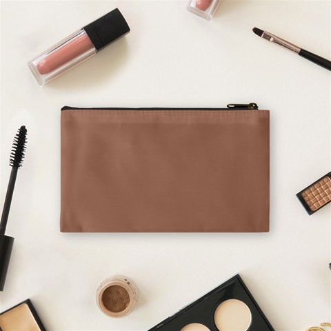 Mocha Mousse Hex Code #a47864 Cosmetic Bag (Small) from ArtsNow.com Back