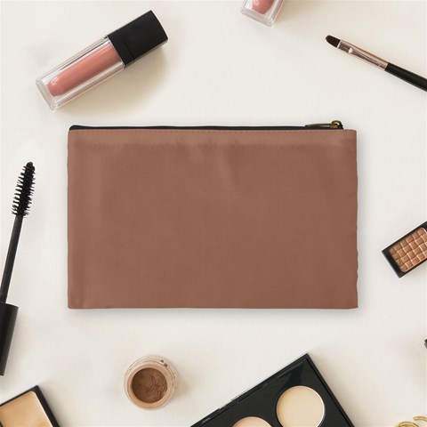 Mocha Mousse Hex Code #a47864 Cosmetic Bag (Medium) from ArtsNow.com Back