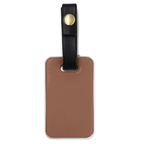 Mocha Mousse Hex Code #a47864 Luggage Tag (one side) from ArtsNow.com Front