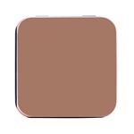 Mocha Mousse Hex Code #a47864 Square Metal Box (Black)