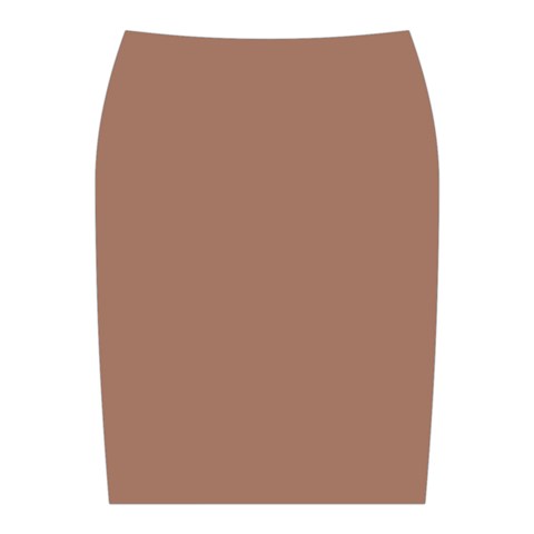 Mocha Mousse Hex Code #a47864 Midi Wrap Pencil Skirt from ArtsNow.com Back