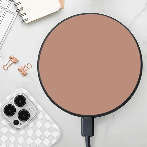 Mocha Mousse Hex Code #a47864 Wireless Fast Charger(Black) from ArtsNow.com Front