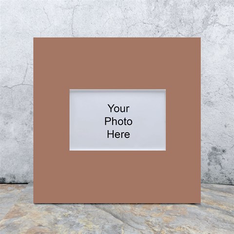 Mocha Mousse Hex Code #a47864 White Box Photo Frame 4  x 6  from ArtsNow.com Front