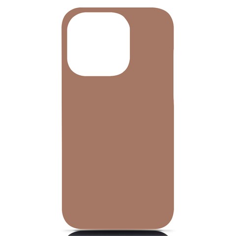 Mocha Mousse Hex Code #a47864 iPhone 14 Pro Black UV Print PC Hardshell Case from ArtsNow.com Front
