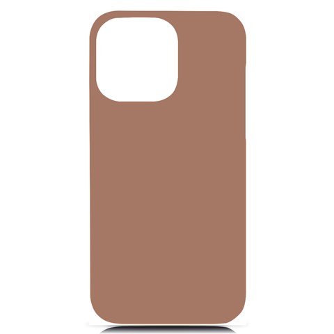 Mocha Mousse Hex Code #a47864 iPhone 14 Pro Max Black UV Print PC Hardshell Case from ArtsNow.com Front