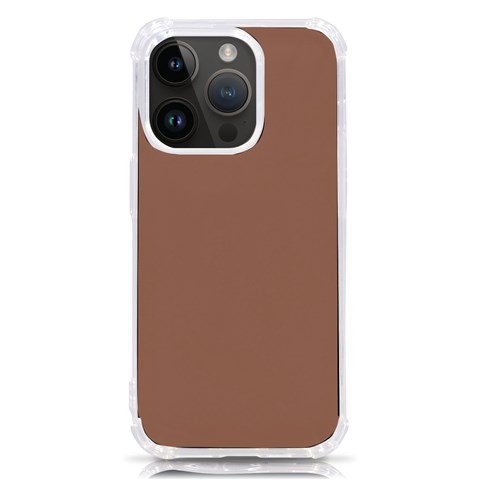 Mocha Mousse Hex Code #a47864 iPhone 14 Pro TPU UV Print Case from ArtsNow.com Front
