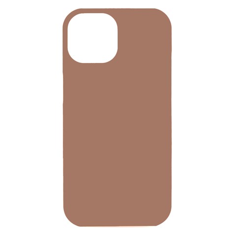 Mocha Mousse Hex Code #a47864 iPhone 15 Black UV Print PC Hardshell Case from ArtsNow.com Front