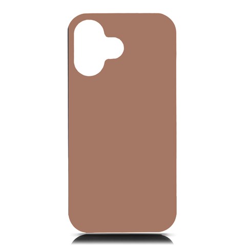 Mocha Mousse Hex Code #a47864 iPhone 16 Black UV Print PC Hardshell Case from ArtsNow.com Front