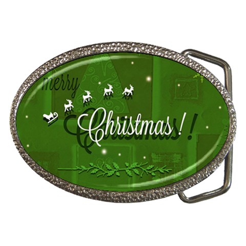 Merry Christmas , Holidays, Celebrations Belt Buckles from ArtsNow.com Front