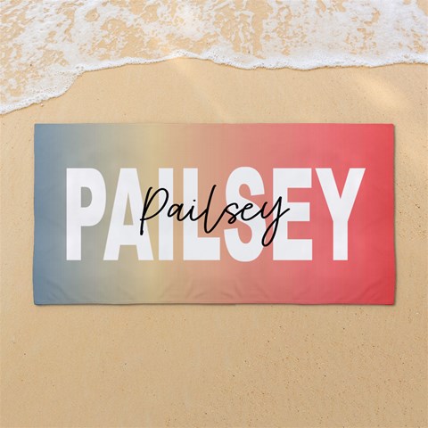 Custom Color Any Text Name 54 X27  Super Absorbent Beach Towel	 from ArtsNow.com Front