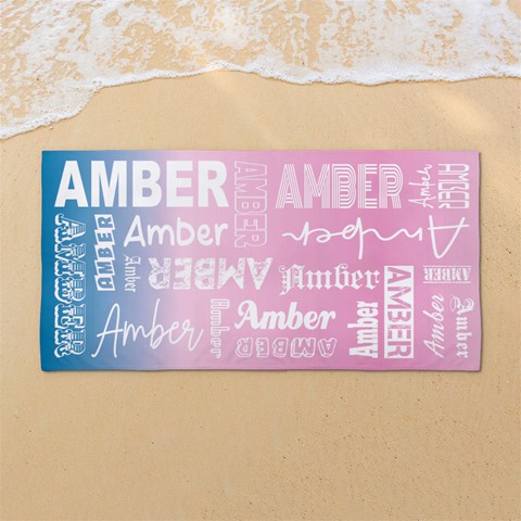 Custom Color Any Text Name 54 X27  Super Absorbent Beach Towel	 from ArtsNow.com Front