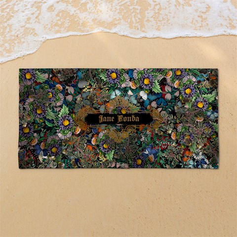 Custom Colorful and Beautiful Botanical Patterns  Any Text Name 54 X27  Super Absorbent Beach Towel	 from ArtsNow.com Front
