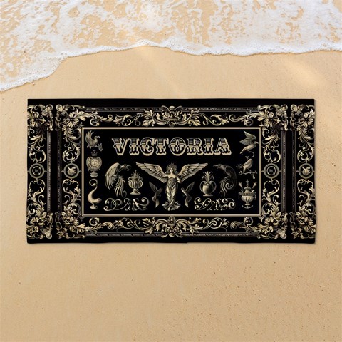 Custom Elegant Frame Any Text Name 54 X27  Super Absorbent Beach Towel	 from ArtsNow.com Front
