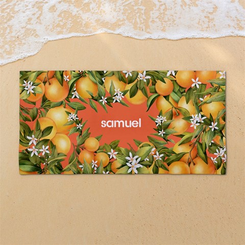 Custom Orange Any Text Name 54 X27  Super Absorbent Beach Towel	 from ArtsNow.com Front