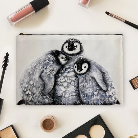 3 Penguin Chicks  Cosmetic Bag (Large) from ArtsNow.com Front
