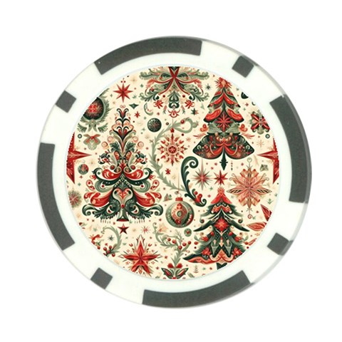 Christmas Tree Snow Poker Chip Card Guard (10 pack) from ArtsNow.com Front