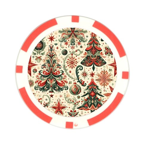 Christmas Tree Snow Poker Chip Card Guard (10 pack) from ArtsNow.com Front