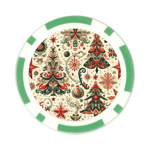 Christmas Tree Snow Poker Chip Card Guard (10 pack) from ArtsNow.com Front