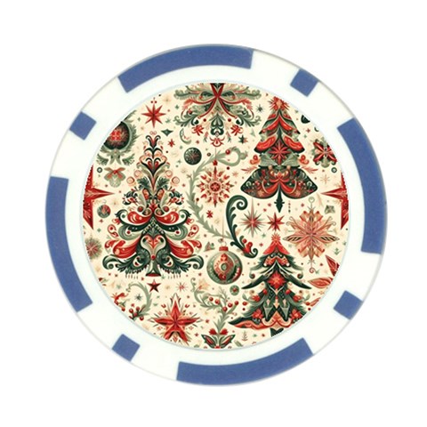Christmas Tree Snow Poker Chip Card Guard (10 pack) from ArtsNow.com Front