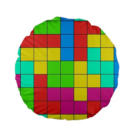 Tetris , Games, Rainbow Standard 15  Premium Round Cushions from ArtsNow.com Front