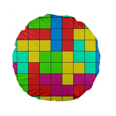 Tetris , Games, Rainbow Standard 15  Premium Round Cushions from ArtsNow.com Back
