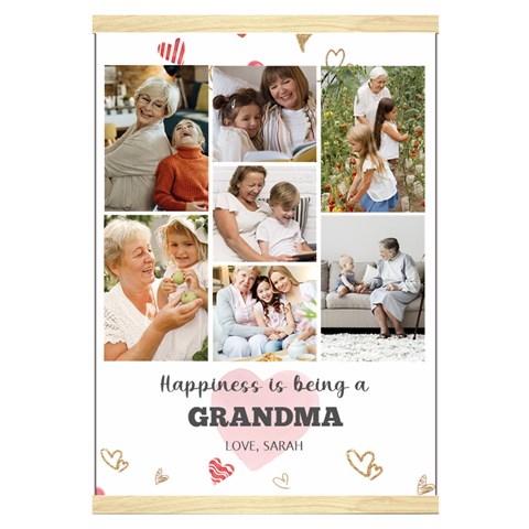Personalized 7 Photos Happiness is being Hanging Canvas Print Hanging Canvas Prints 16  x 22  from ArtsNow.com Front