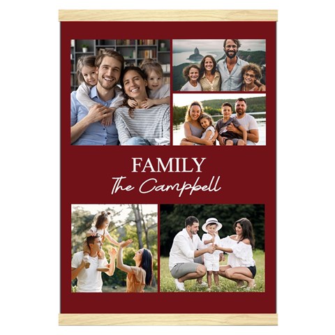 Personalized 5 Photos Family Name Hanging Canvas Print Hanging Canvas Prints 16  x 22  from ArtsNow.com Front