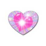 pink_starburst_heart Rubber Coaster (Heart)