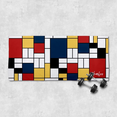 Custom Geometric Graphic Color Name Any Text 29 X13  Super Absorbent Gym Sports Towel from ArtsNow.com Front