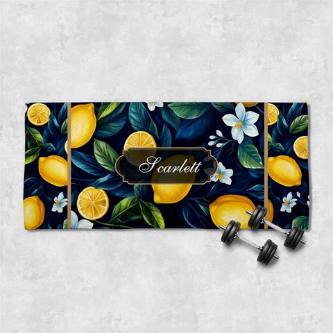 Custom Fresh Lemon Name Any Text 29 X13  Super Absorbent Gym Sports Towel from ArtsNow.com Front