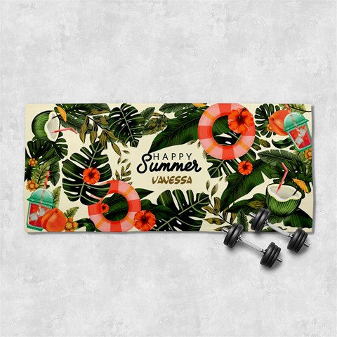 Custom Summer Vibes Name Any Text 29 X13  Super Absorbent Gym Sports Towel from ArtsNow.com Front