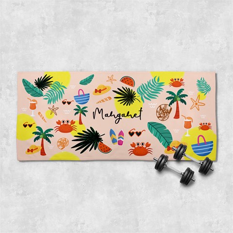Custom Summer Vibes Name Any Text 29 X13  Super Absorbent Gym Sports Towel from ArtsNow.com Front