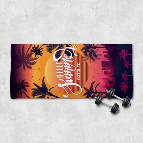 Custom Summer Vibes City Name Any Text 29 X13  Super Absorbent Gym Sports Towel from ArtsNow.com Front