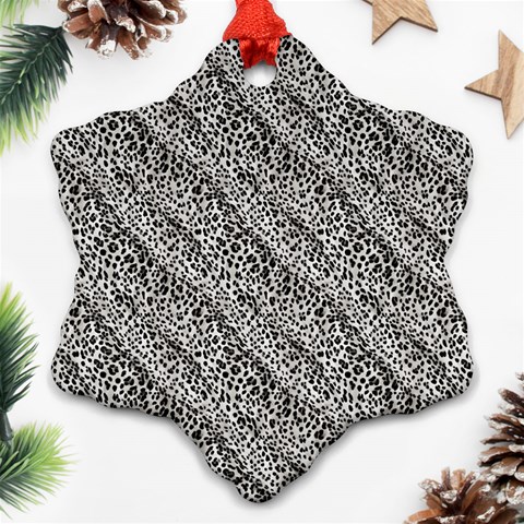 Silver Leopard Snowflake Ornament (Two Sides) from ArtsNow.com Front
