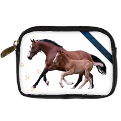 Mare and foal Digital Camera Leather Case from ArtsNow.com Front