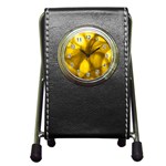 goldenrod_batik_pattern Pen Holder Desk Clock