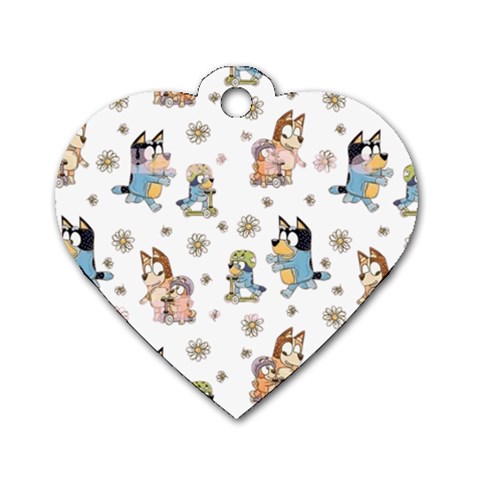 Bluey, Bluey merch, Bluey pattern, Bluey Bluey, bingo, Bluey design, bluey dog Dog Tag Heart (One Side) from ArtsNow.com Front