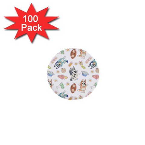 Bluey, Bluey merch, Bluey pattern, Bluey Bluey, bingo, Bluey design, bluey dog 1  Mini Buttons (100 pack)  from ArtsNow.com Front