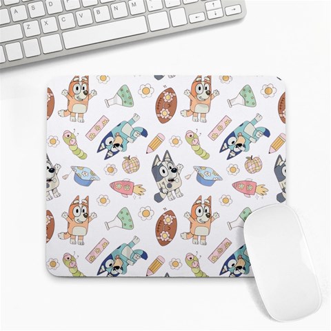 Bluey, Bluey merch, Bluey pattern, Bluey Bluey, bingo, Bluey design, bluey dog Large Mousepad from ArtsNow.com Front