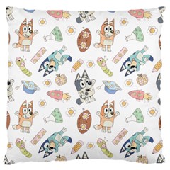 Bluey, Bluey merch, Bluey pattern, Bluey Bluey, bingo, Bluey design, bluey dog Large Premium Plush Fleece Cushion Case (Two Sides) from ArtsNow.com Back