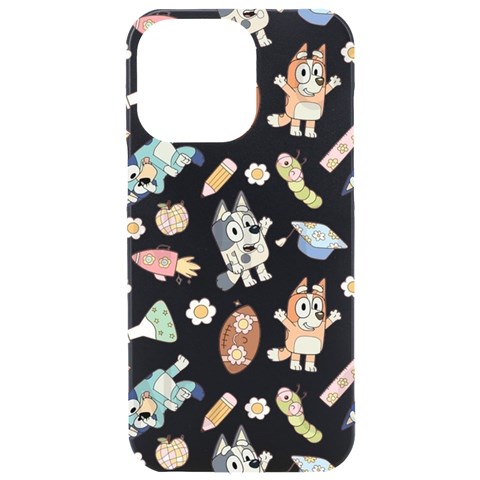 Bluey, Bluey merch, Bluey pattern, Bluey Bluey, bingo, Bluey design, bluey dog iPhone 15 Pro Max Black UV Print PC Hardshell Case from ArtsNow.com Front