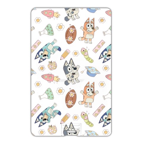 Bluey, Bluey merch, Bluey pattern, Bluey Bluey, bingo, Bluey design, bluey dog Name Card Style USB Flash Drive from ArtsNow.com Back